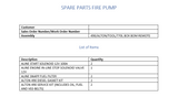 Spare parts fire pump